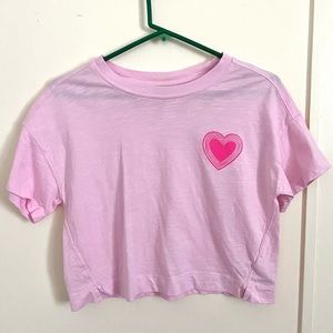 Old Navy Pink Crop Top with Heart